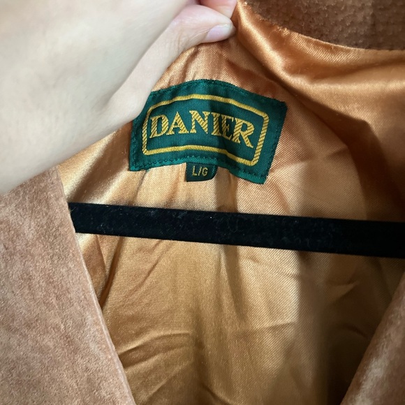 DANIER Suede Leather Western Cowboy Swirly-lines Brown Jacket - Picture 2 of 12